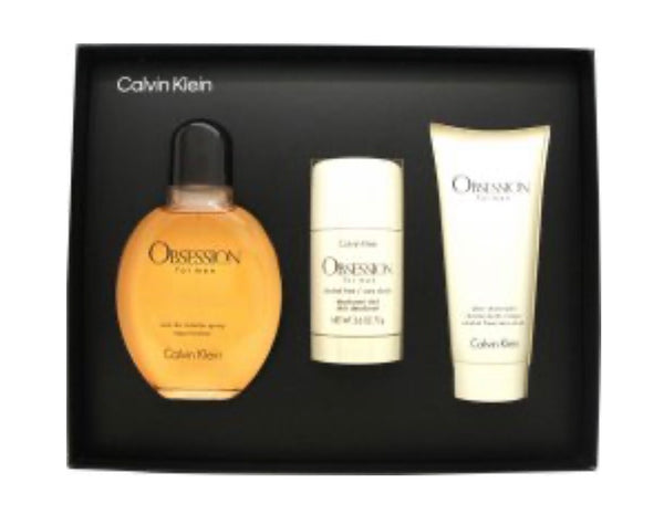 Calvin Klein Obsession Gift Set 125ml EDT + 75ml
Aftershave Balm + 75g Deodorant